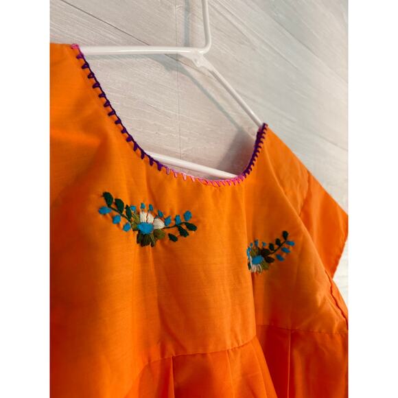 Vintage 70s Oaxacan Embroidered Floral Peasant Blouse Boho S - Picture 6 of 6